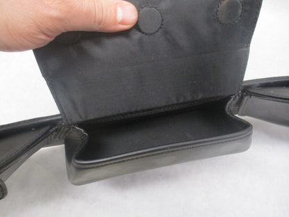 Harley 2014-22 Genuine Leather 3 Pocket Batwing Windshield Fairing Pouch