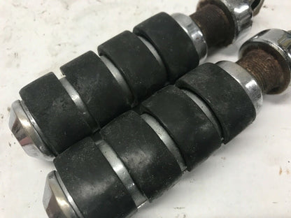 Pair (2) Original Harley Touring Highway Foot Peg Chrome Metal Rubber Shovelhead