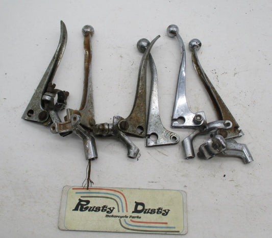 Mixed Lot of Vintage Motorcycle Hand Control Levers Brake Clutch Perches