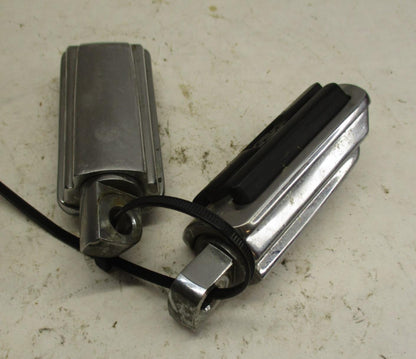 Genuine Harley Davidson Footpegs Chrome & 3 Rib Ribbed Angled Rubber Logo