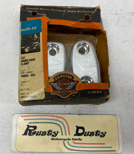 Harley Davidson Genuine Fat Handlebar Clamps Chrome 56056-03A