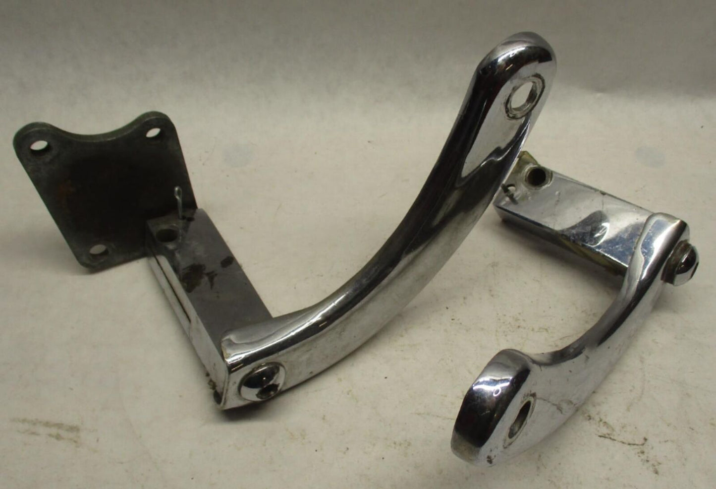 Pair of Harley Davidson Big Twin Chrome Foot Peg Mounting Bracket Extensions