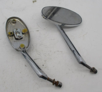 Pair Set of Harley Davidson Chopper Oval Chrome Custom Mirrors