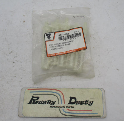 Pack of 5 V-Twin Harley Petcock Filter Screen with Reserve Tube 35-0096 62166-81