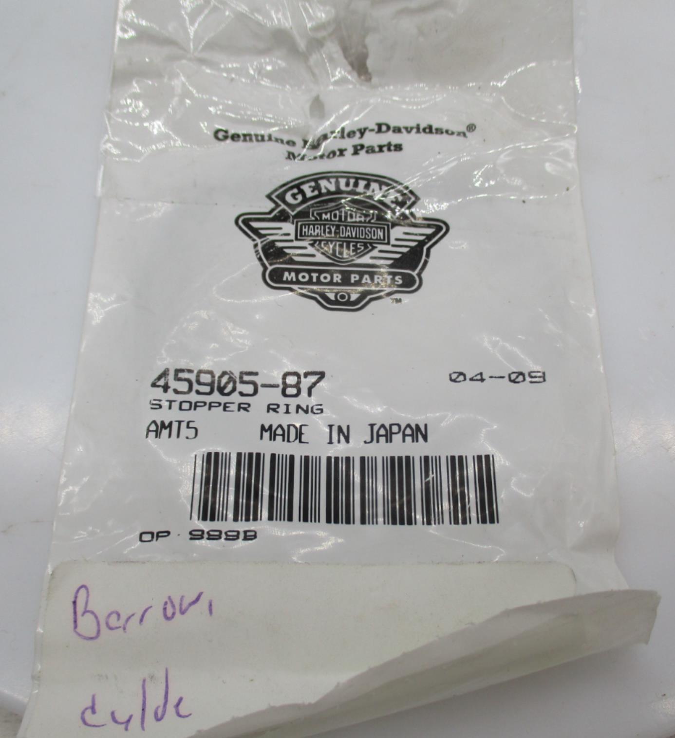 Lot of 3 Harley-Davidson Genuine NOS Stopper Retaining Rings 45905-87