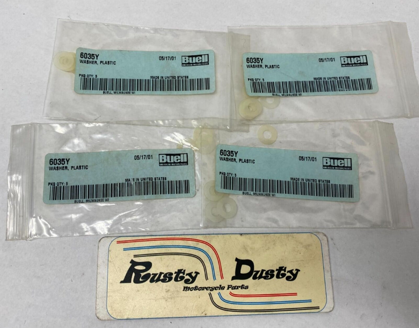 Harley Buell Genuine Lot (19) Plastic Washers 6035Y