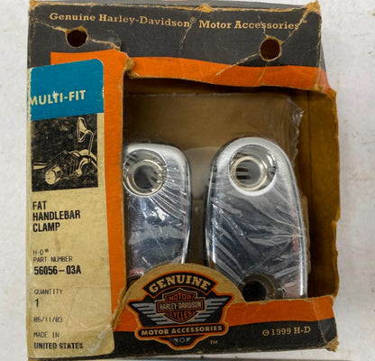 Harley Davidson Genuine Fat Handlebar Clamps Chrome 56056-03A