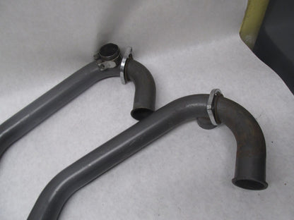 Pair of Vintage Motorcycle Exhaust Headers Twin Cylinder Benelli Guzzi?