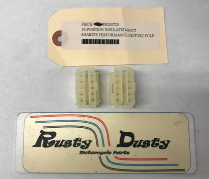 Lot (2) Harley 10 Position Insulated Sockets Connectors TR 200723