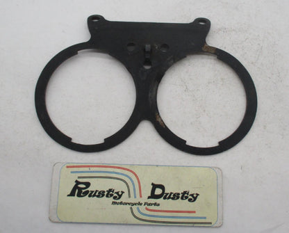 Harley Black Dual Gauge Mount w/ Indicator lens Bracket FXR Sportster XL