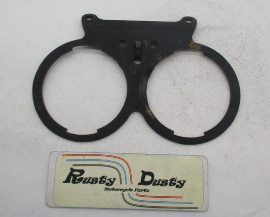 Harley Black Dual Gauge Mount w/ Indicator lens Bracket FXR Sportster XL