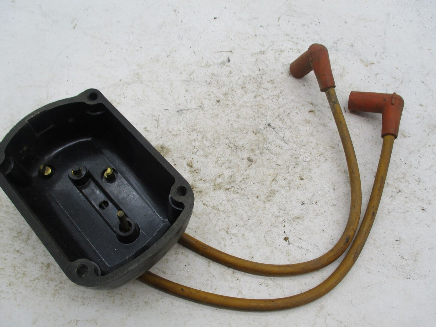 Vintage Motorcycle Coil Ignition Pack Cover w/  Spark Plug Wires