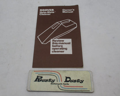 Vintage Hoover Help-Mate Cleaner Vacuum Cleaner Owner's Manual Book