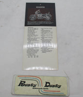 Harley Davidson Genuine Laminated Roadster Dealer Sticker Price Spec Card Sheet