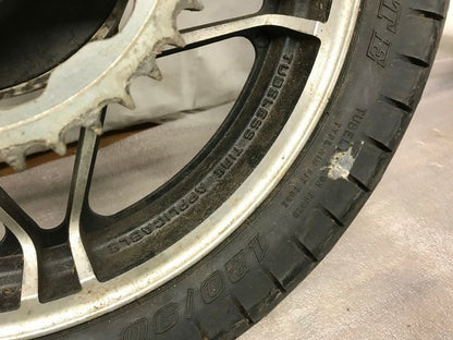 83 HONDA CB550 CB 550 SC NIGHTHAWK OEM REAR WHEEL RIM Tire 3X16 Dunlop k391