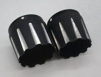 Harley Davidson Pair of Exhaust Muffler Tips Black Revolver Style 4"