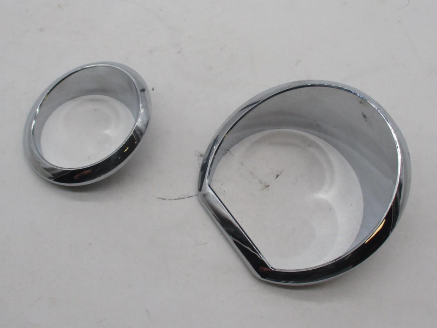 Mixed lot of 2 Harley Davidson Chrome Light Trim Rings w/ integrated visors