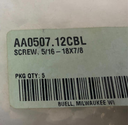 Harley Buell Genuine Screws Lot (5) 5/16"-18 X 7/8" AA0507.12CBL