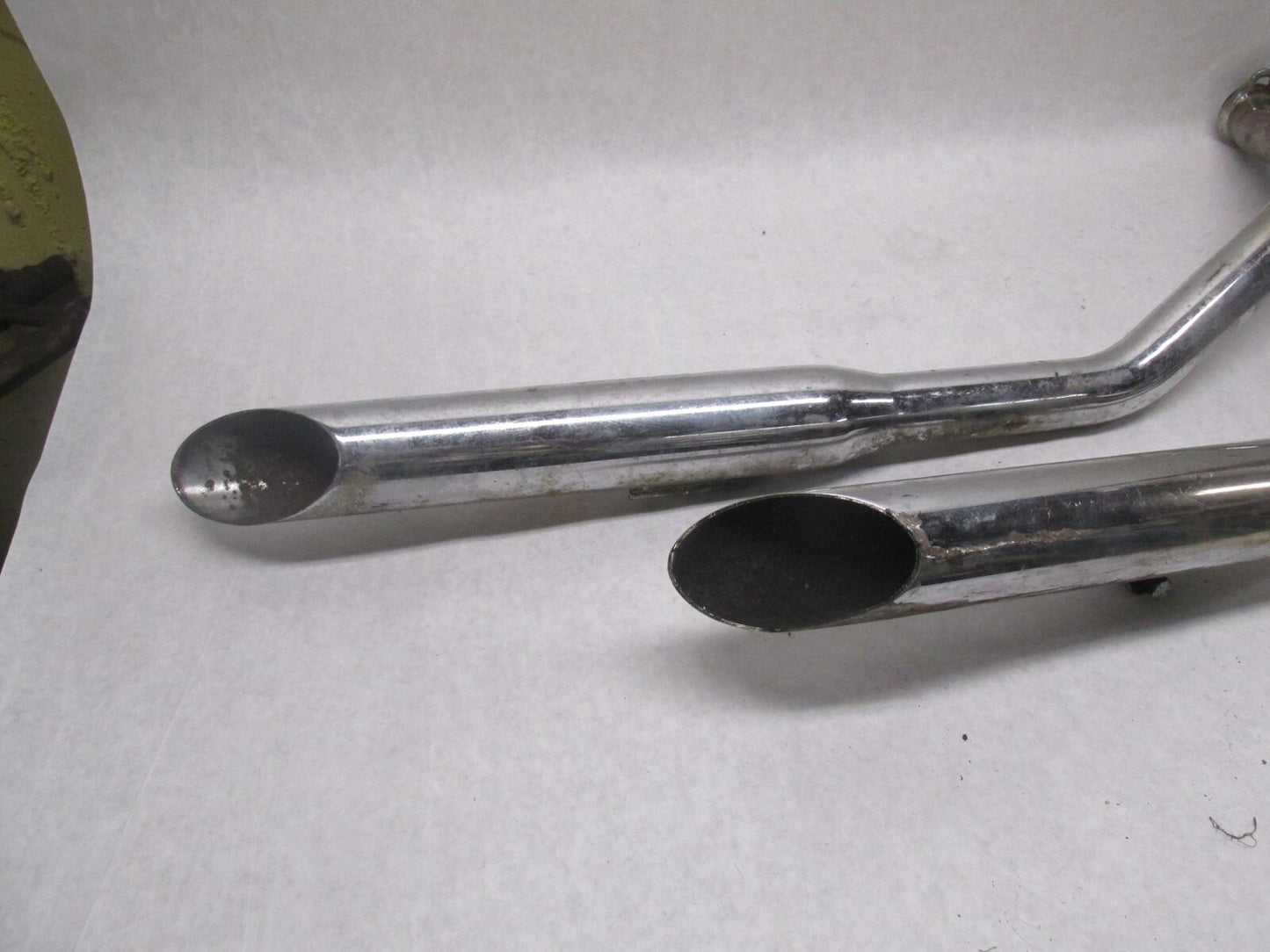 Set of Harley Davidson Shovelhead Vintage Slash Cut Drag Pipes