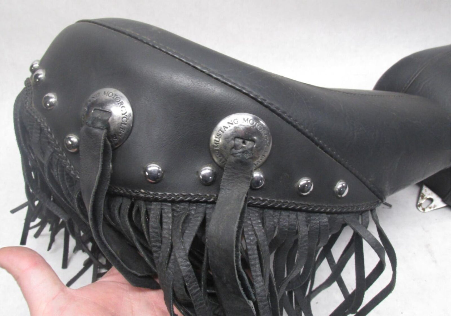 Harley Davidson Mustang Seat Chrome Studded with Conchos FX FL 58-84 75496 75340