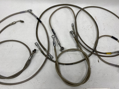 Large Mixed Lot of Harley Russell & Goodridge Steel Braided Brake Lines