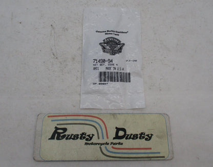 Harley Davidson Genuine NOS Key Set 71490-94 Code: K
