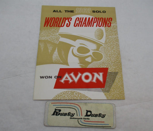 Vintage Avon Tires 1962 Solo World's Champions Winners Brochure