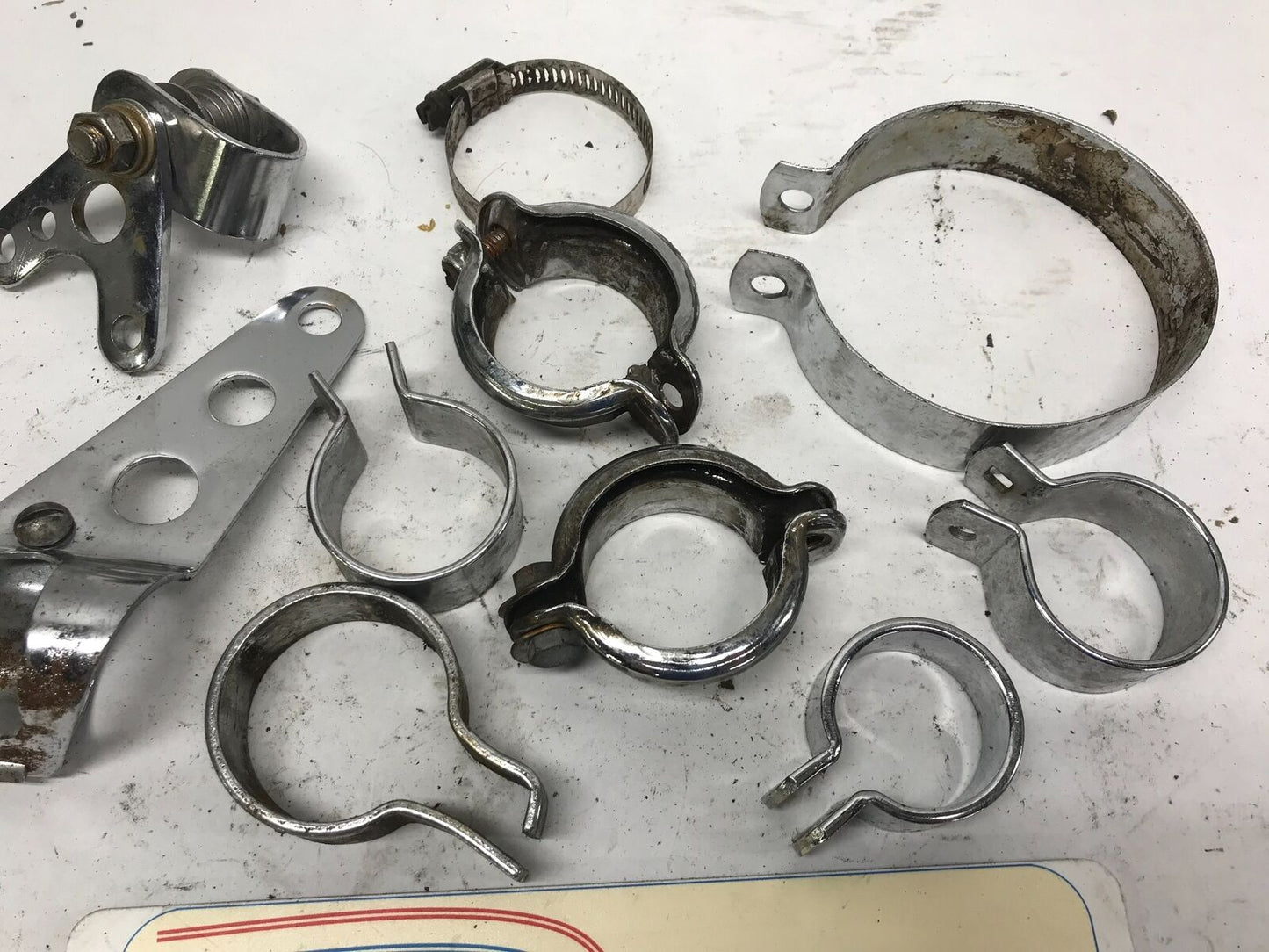 Huge Mixed Lot of Harley Davidson Exhaust Clamps Mirror Clamp