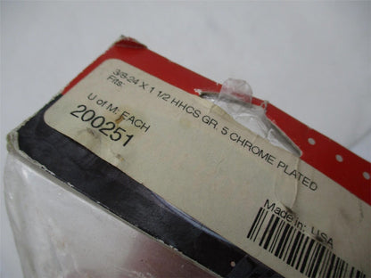 Pack of 2 Kuryakyn Chrome Plated Hex Bolt 3/8-24 x 1-1/2 200251