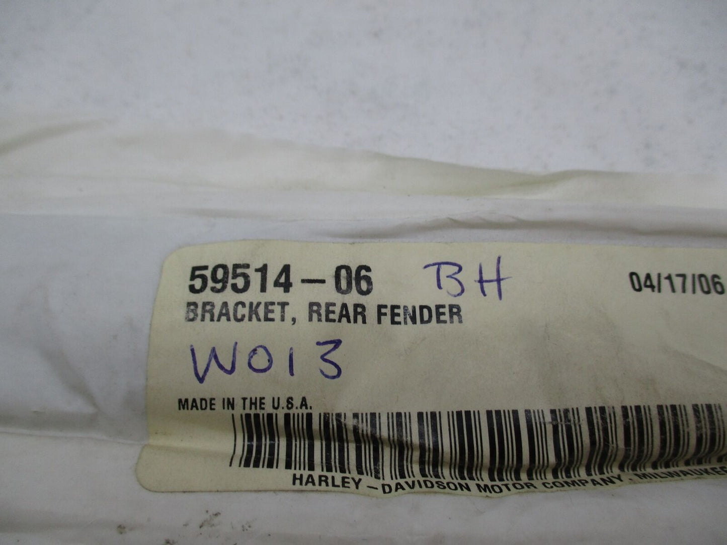 Harley Davidson Genuine NOS Rear Fender Bracket 59514-06
