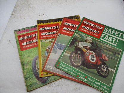 Lot of 4 1971 Vintage Motorcycle Mechanics Magazines Sep Jan Aug July 1971