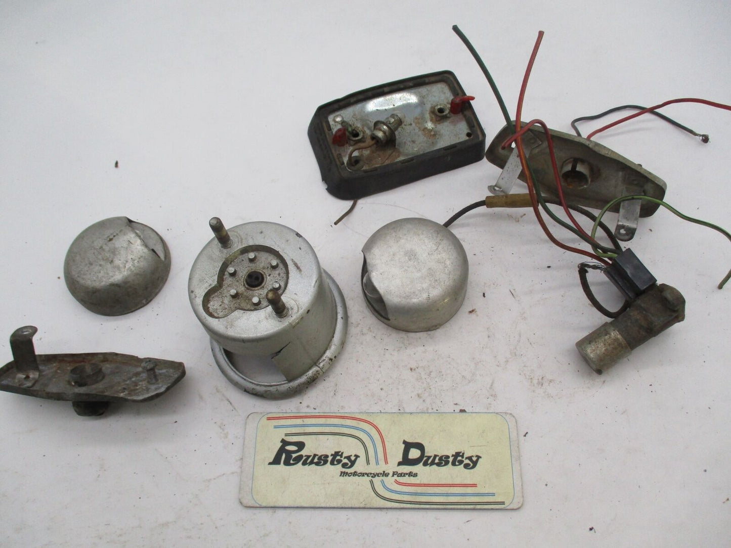 Mixed Lot of Vintage Motorcycle Binelli MotoGuzzi Jawa Lighting Backing Parts