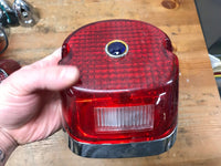 Harley Shovelhead Brake light Taillight Lens & Housing w/ Blue Jewel insert