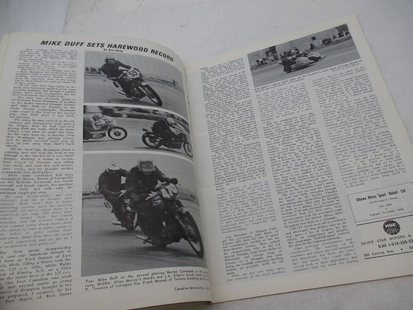 Vintage Canadian Motorcycling July 1969 Magazine Issue