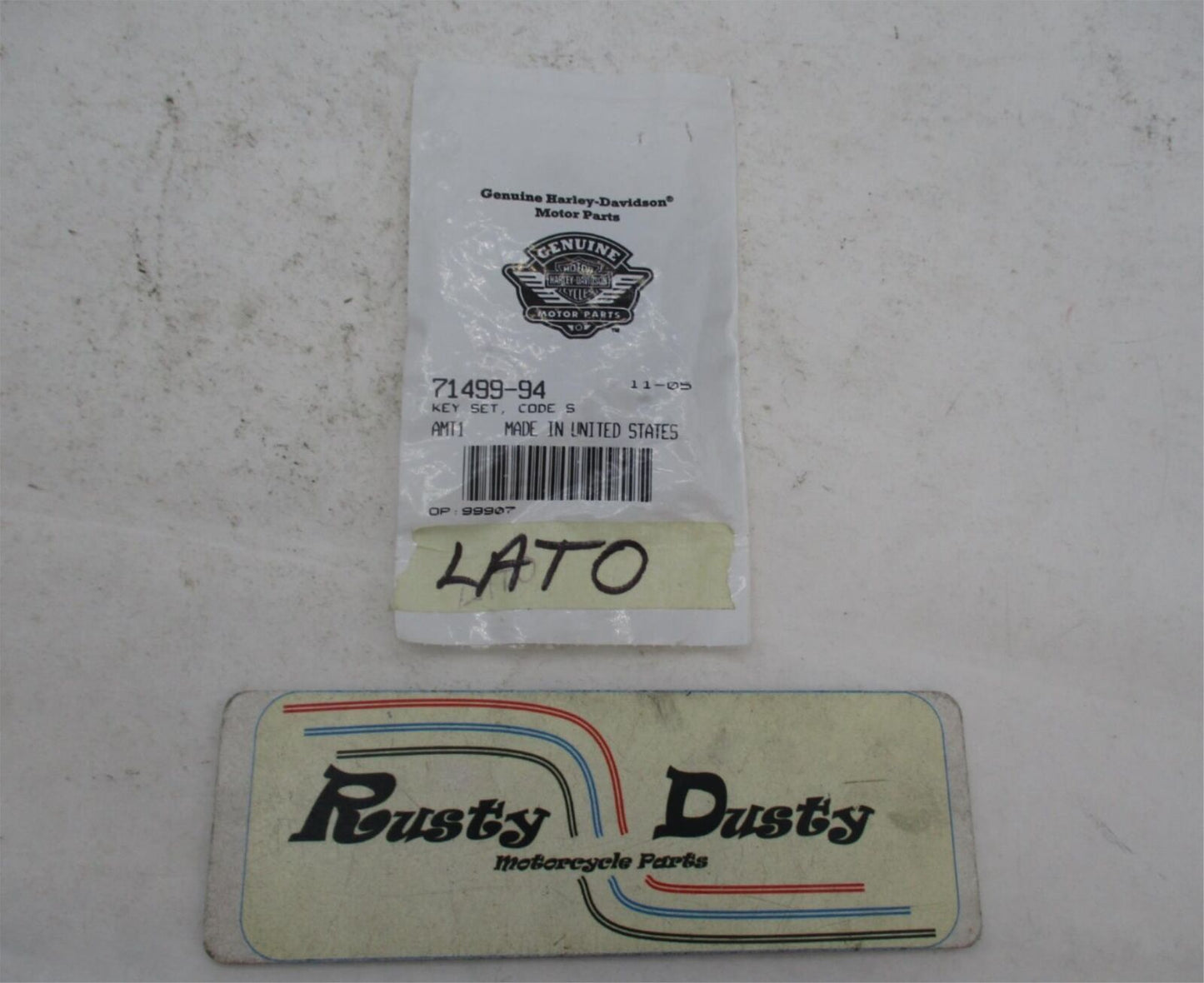 Harley Davidson Genuine NOS Key Set 71499-94 Code S
