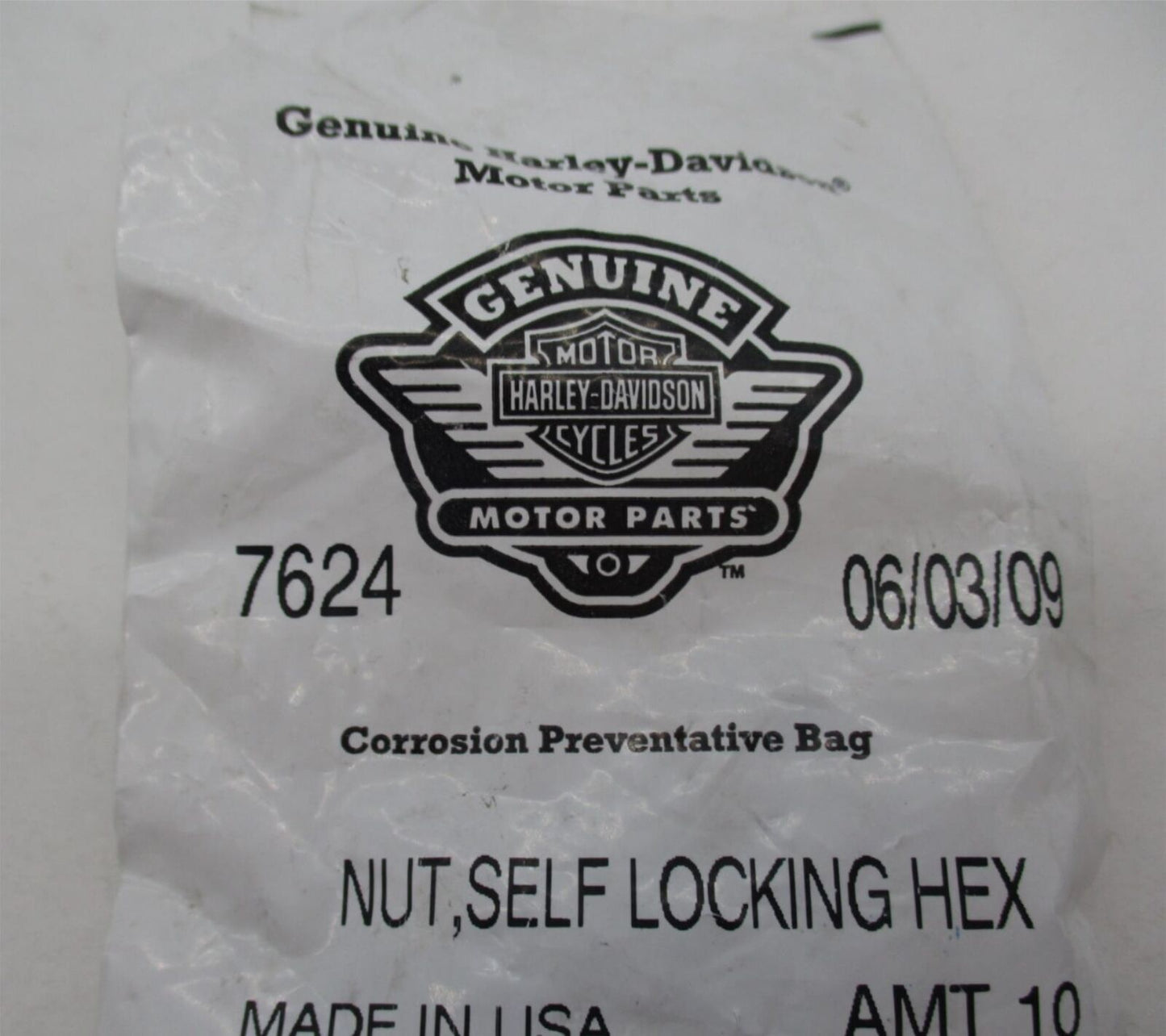 Genuine Harley Davidson Lot of 12 Self Locking Hex Nuts 7624