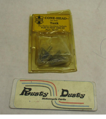 Cone-Head #3-04 Gas Tank Hardware for Harley Softails FLST & FXST 1990-1992