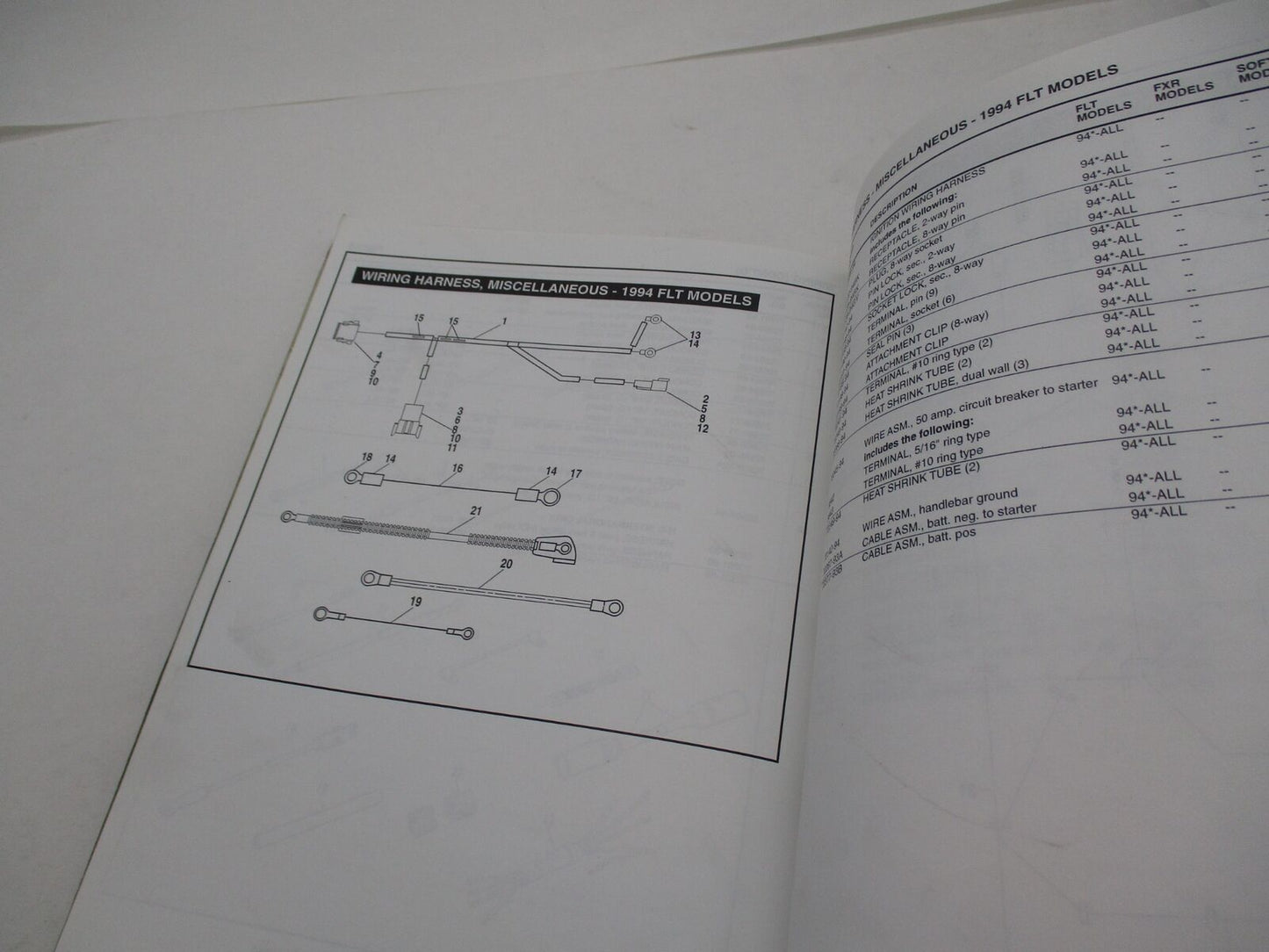 Harley Davidson Genuine Official Factory 1993 and 1994 Parts Catalog 99450-94A