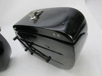 Viking Lamellar Raven Gloss Black Hard Locking Saddlebags Universal LAM 850P