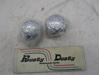 Pair of Harley Davidson Genuine NOS Motor CO. Chrome Axle End Cap Covers