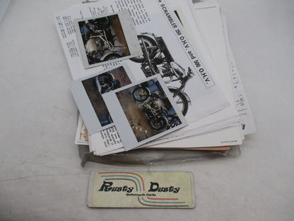 Lot of Velocette Scrambler Technical Literature Photocopies with Polaroids