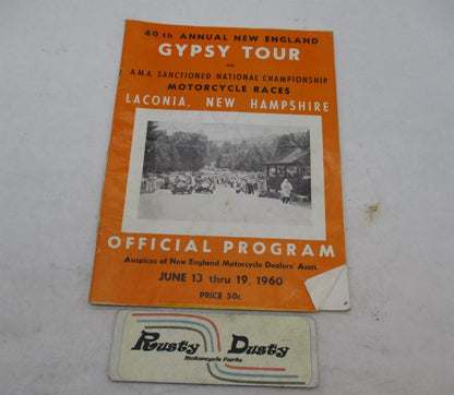Vintage 40th Annual 1960 New England Gypsy Tour Motorcycle Road Races Program
