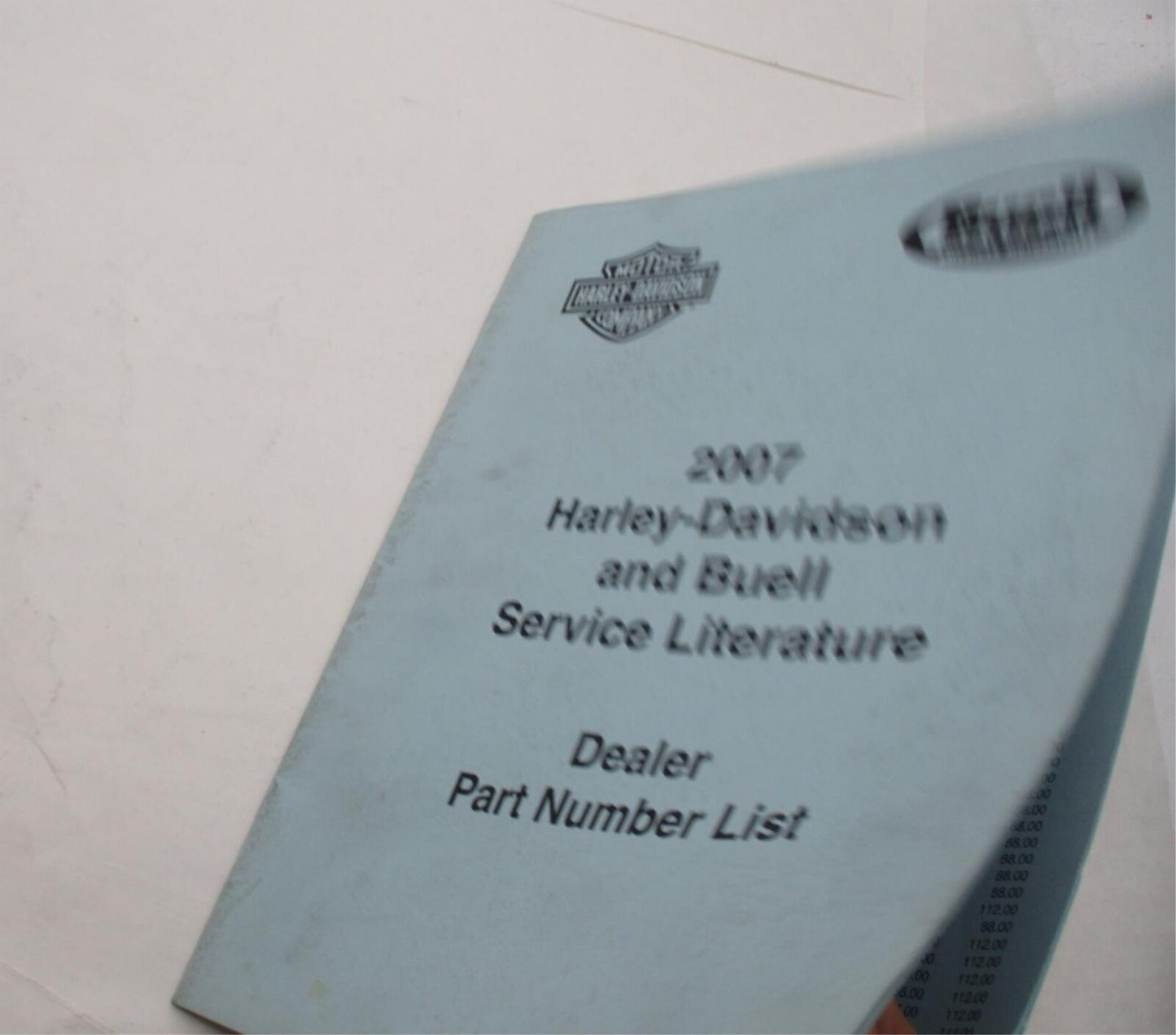 Harley Davidson & Buell 2007 Service Literature Dealer Part Number List