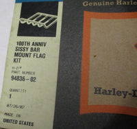 Harley Davidson Genuine NOS 100th Anniversary Sissy Bar Mount Flag Kit 94836-02