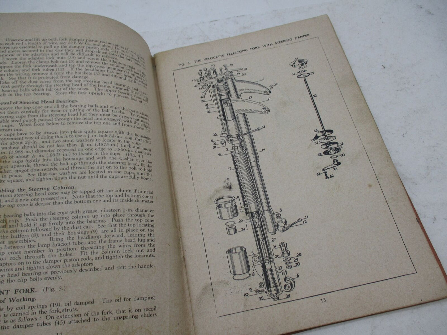 Vintage Original Velocette MAC 350 cc Service Manual Book