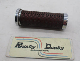 Harley Davidson Leather Waffle Weave Custom Wrapped Grip w/ "Norman" inscribed