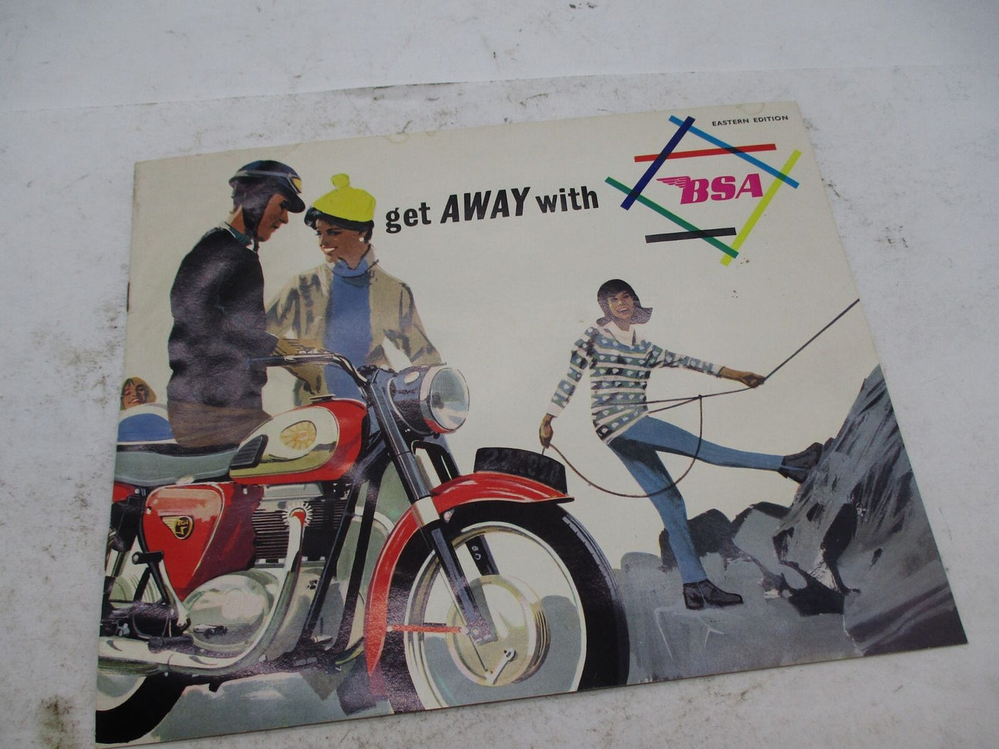 Vintage Original Get Away with BSA Motorcycle Eastern Edition Brochure