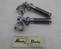 Harley Davidson GenuineChrome Ribbed Crash Engine Guard Highway Pegs with Clamps