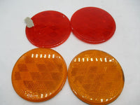 Lot of 4 Vintage Red and Amber Sate-Lite 30 Reflectors