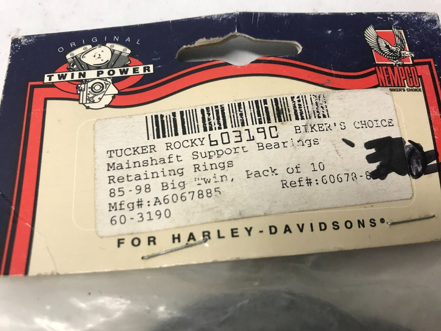 Harley Big Twin 85-98 Mainshaft Support bearings Retaining Rings